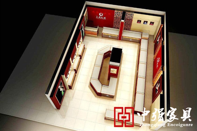 柜臺全景效果圖，展柜設(shè)計